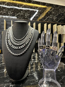 5 correntes e 5 anéis em prata 925