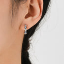 Brinco Argola Olho Grego e Coração Prata